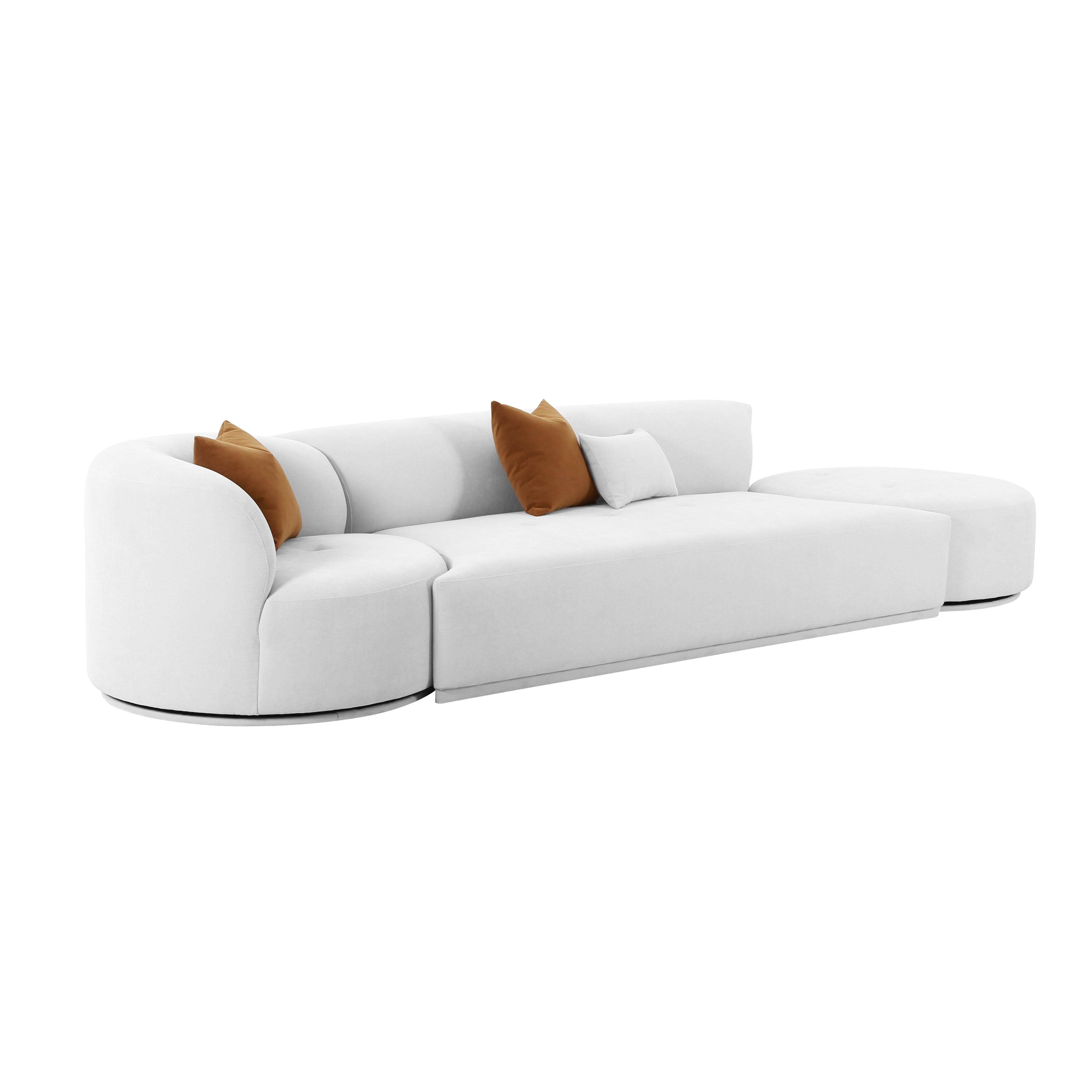 Tov Furniture Sofas - Fickle Grey Velvet 3-Piece Chaise Modular Sofa