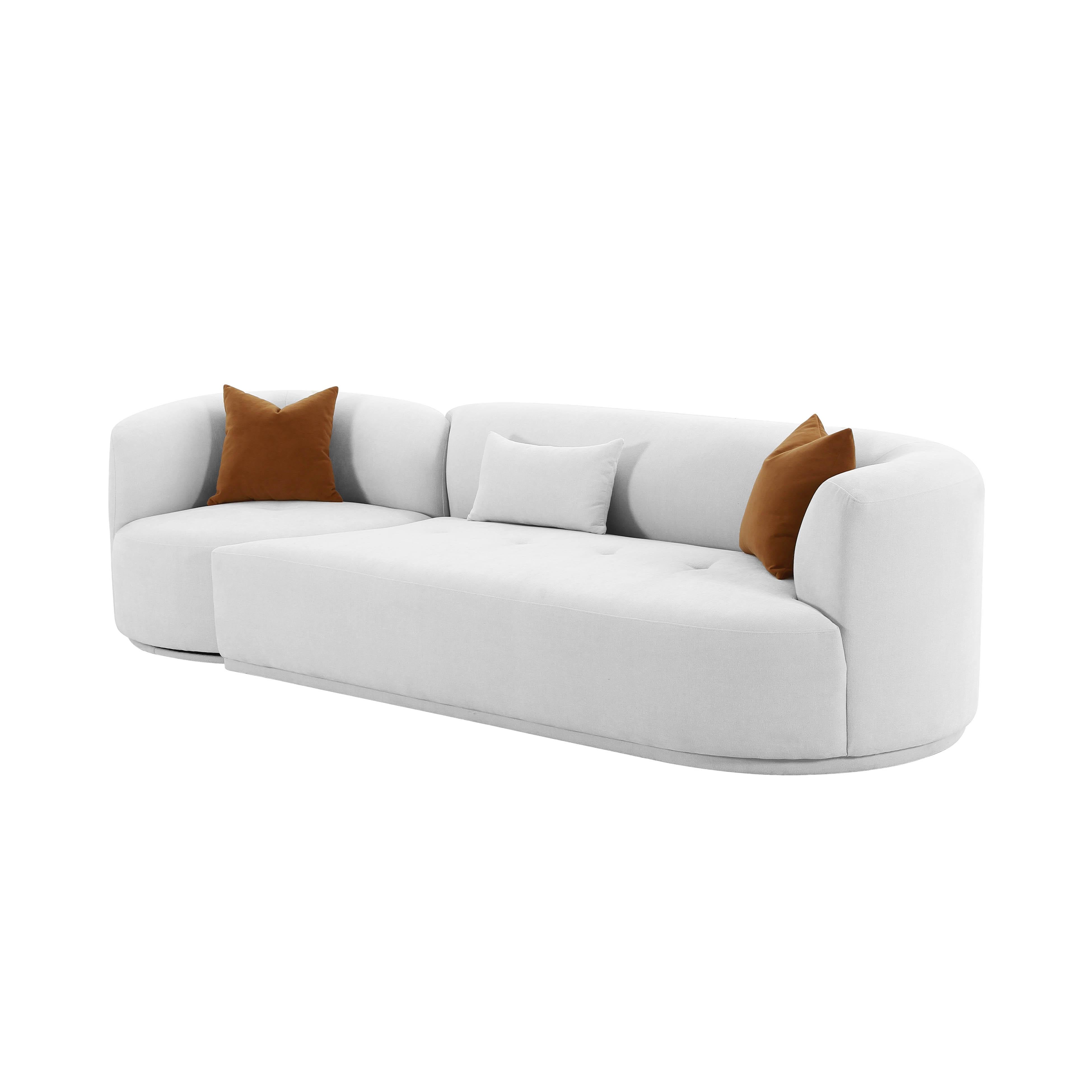 Tov Furniture Sofas - Fickle Grey Velvet 2-Piece Modular RAF Sofa