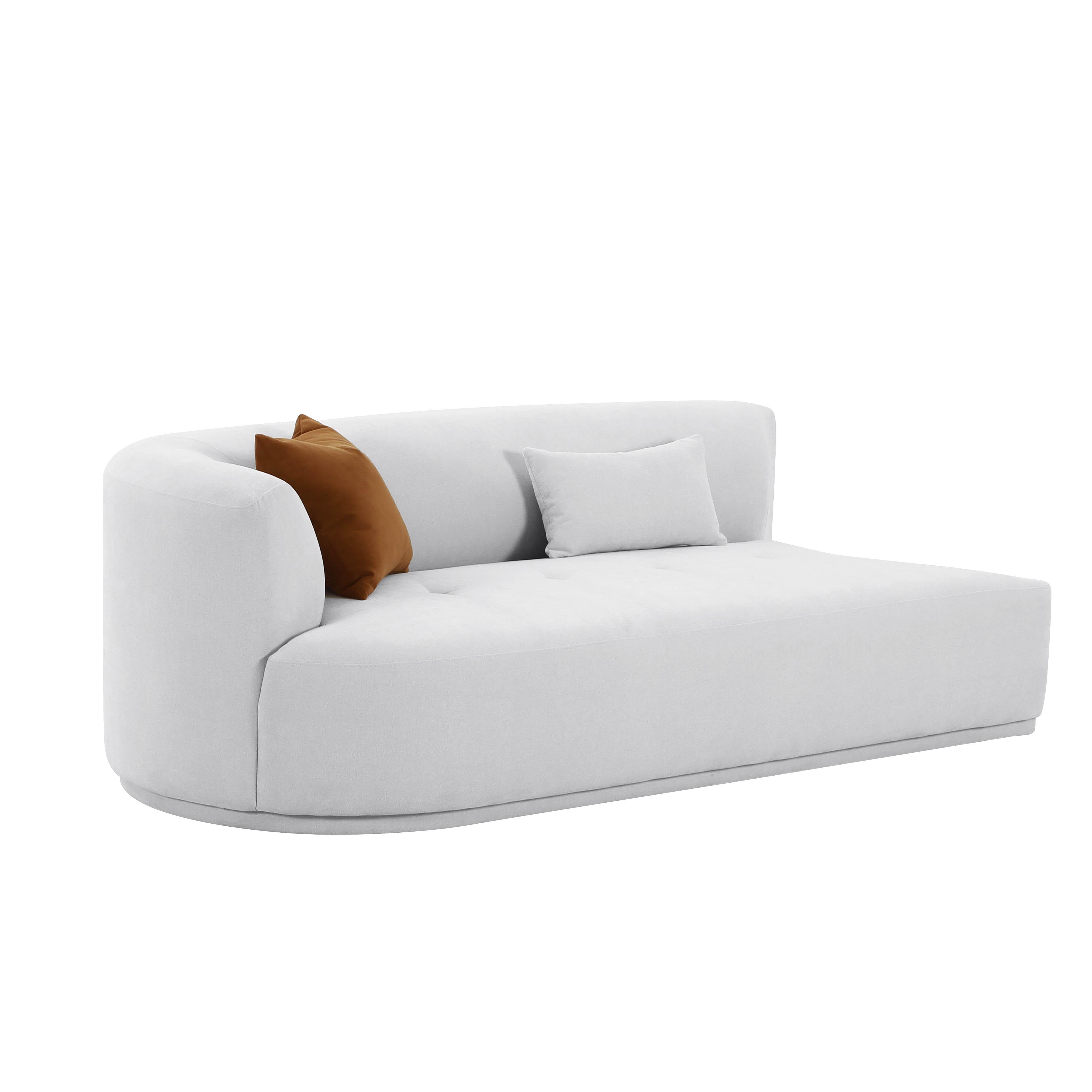Tov Furniture Loveseats - Fickle Grey Velvet Modular LAF Loveseat
