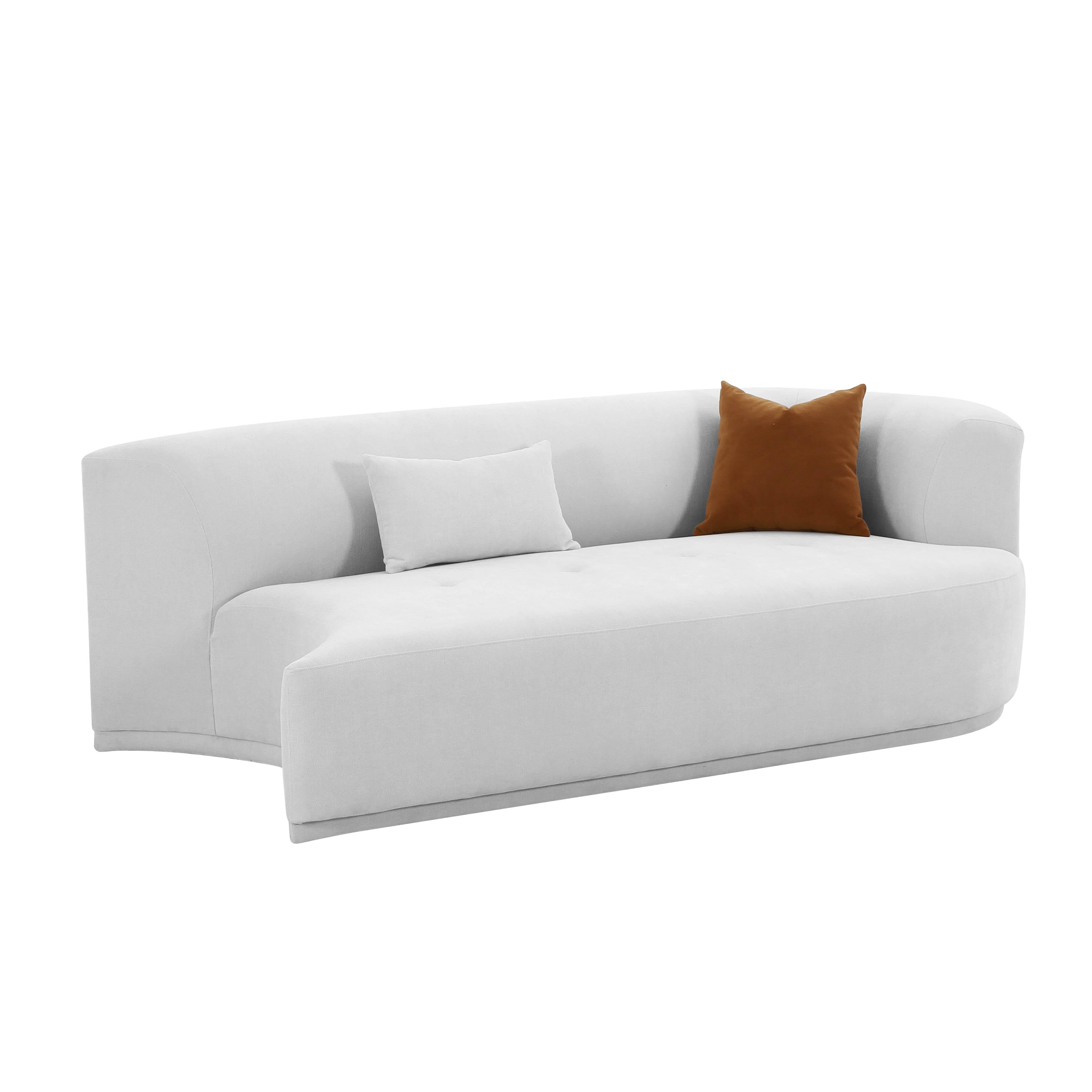 Tov Furniture Loveseats - Fickle Grey Velvet Modular RAF Loveseat