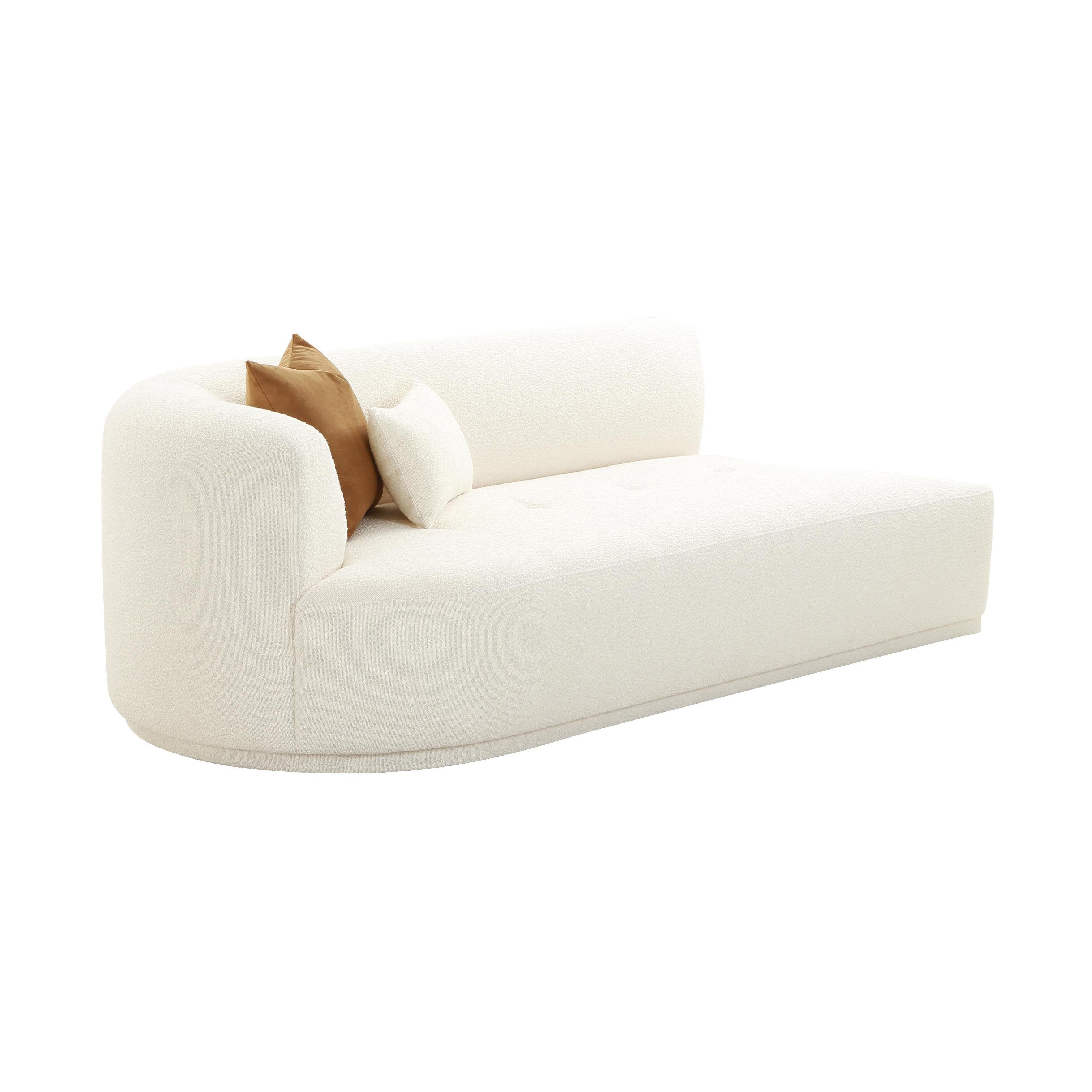 Tov Furniture Loveseats - Fickle Cream Boucle Modular LAF Loveseat