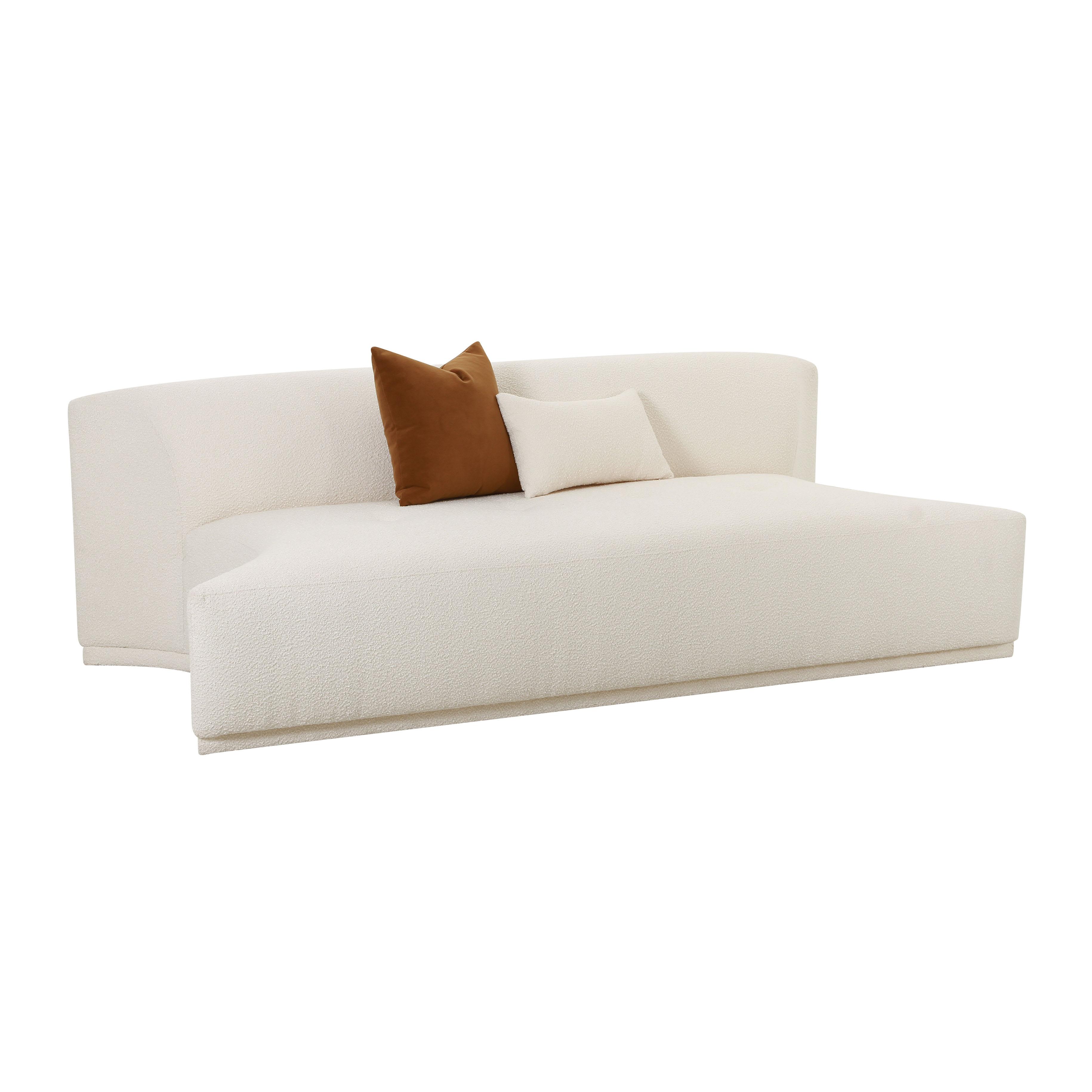 Tov Furniture Loveseats - Fickle Cream Boucle Modular Armless Loveseat