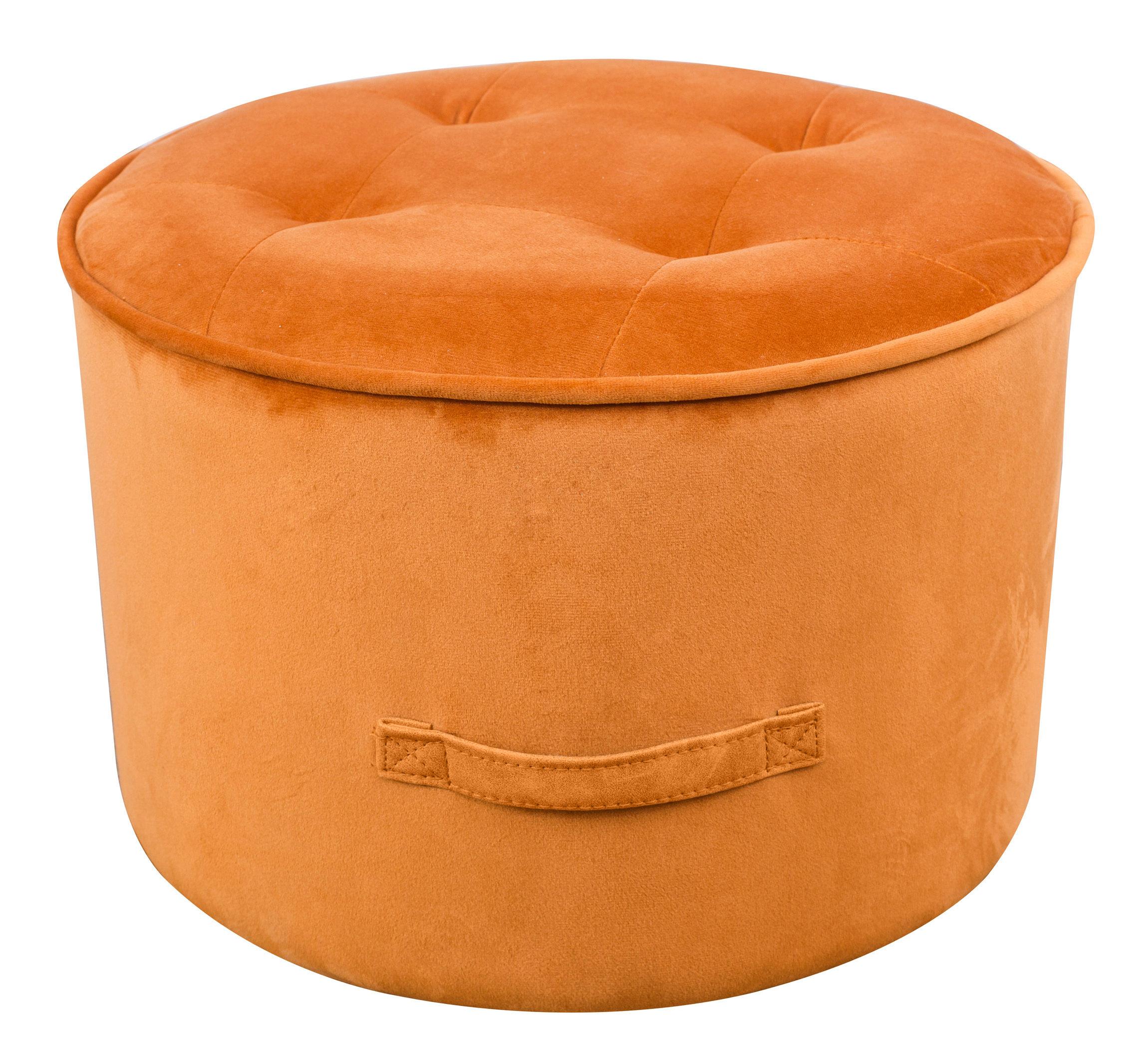 Tov Furniture Ottomans - Luna Cognac Velvet Ottoman