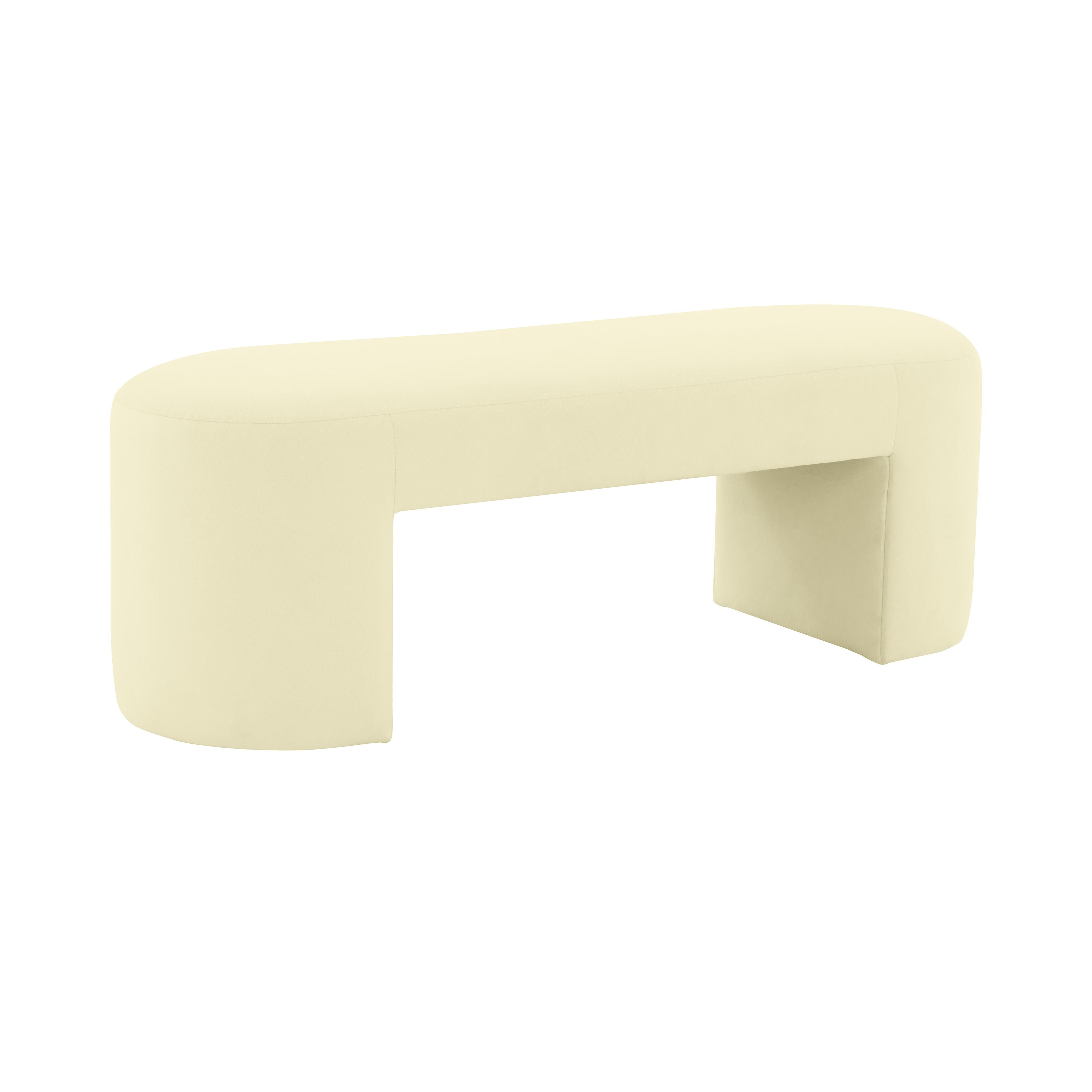 Tov Furniture Benches - Elena Chiffon Yellow Velvet Bench