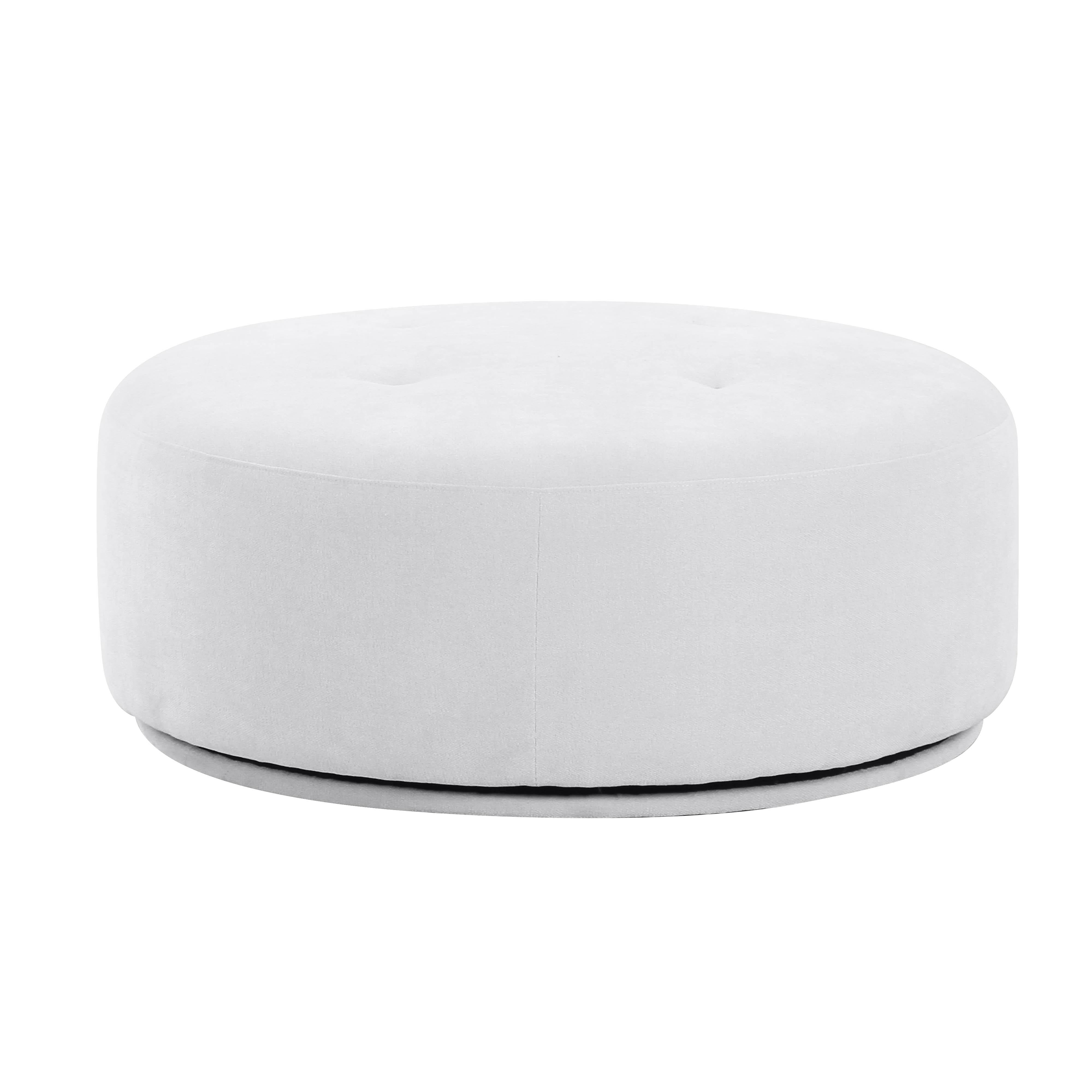 Tov Furniture Ottomans - Fickle Grey Velvet Swivel Ottoman