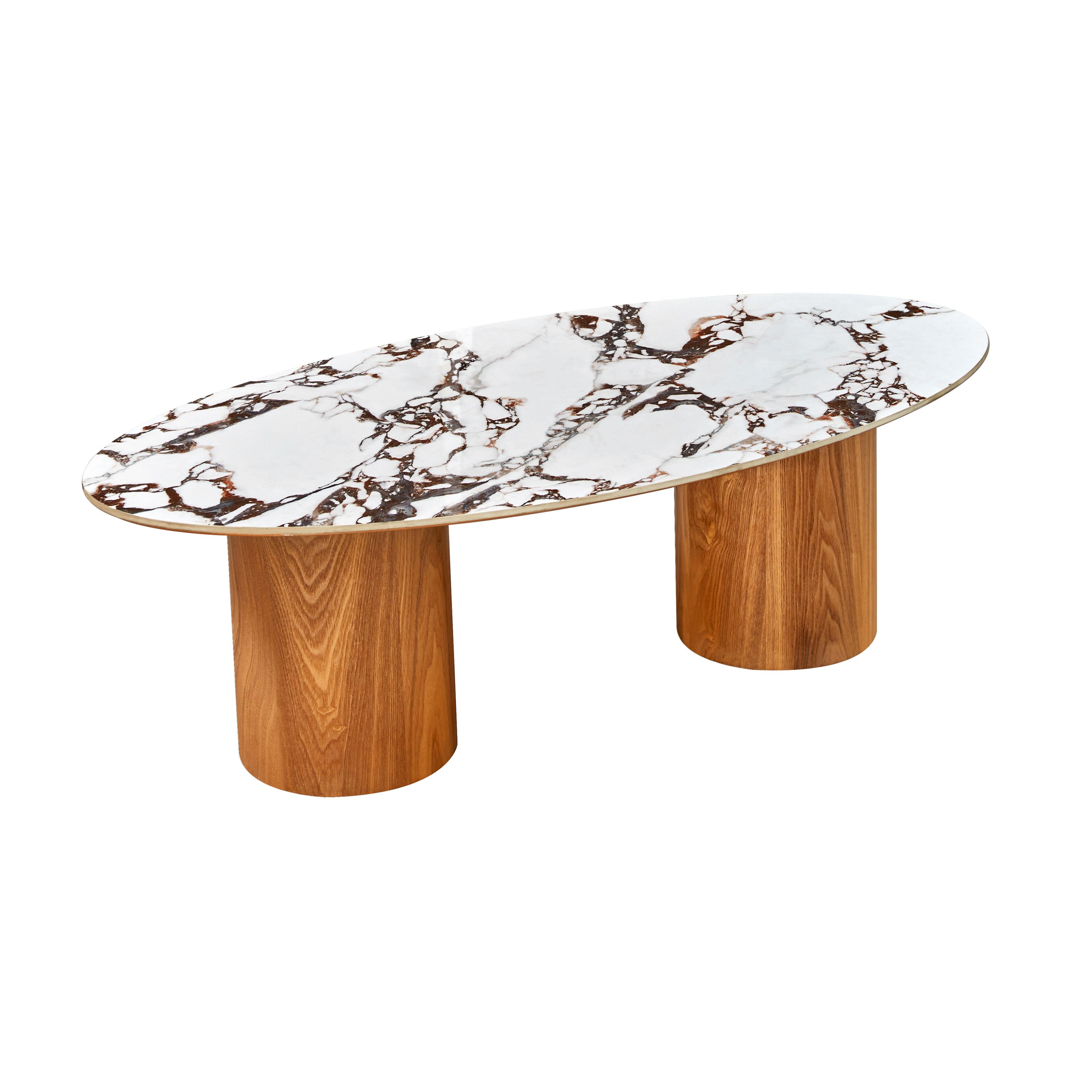 Tov Furniture Coffee Tables - Tamara Marble Ceramic Oval Coffee Table