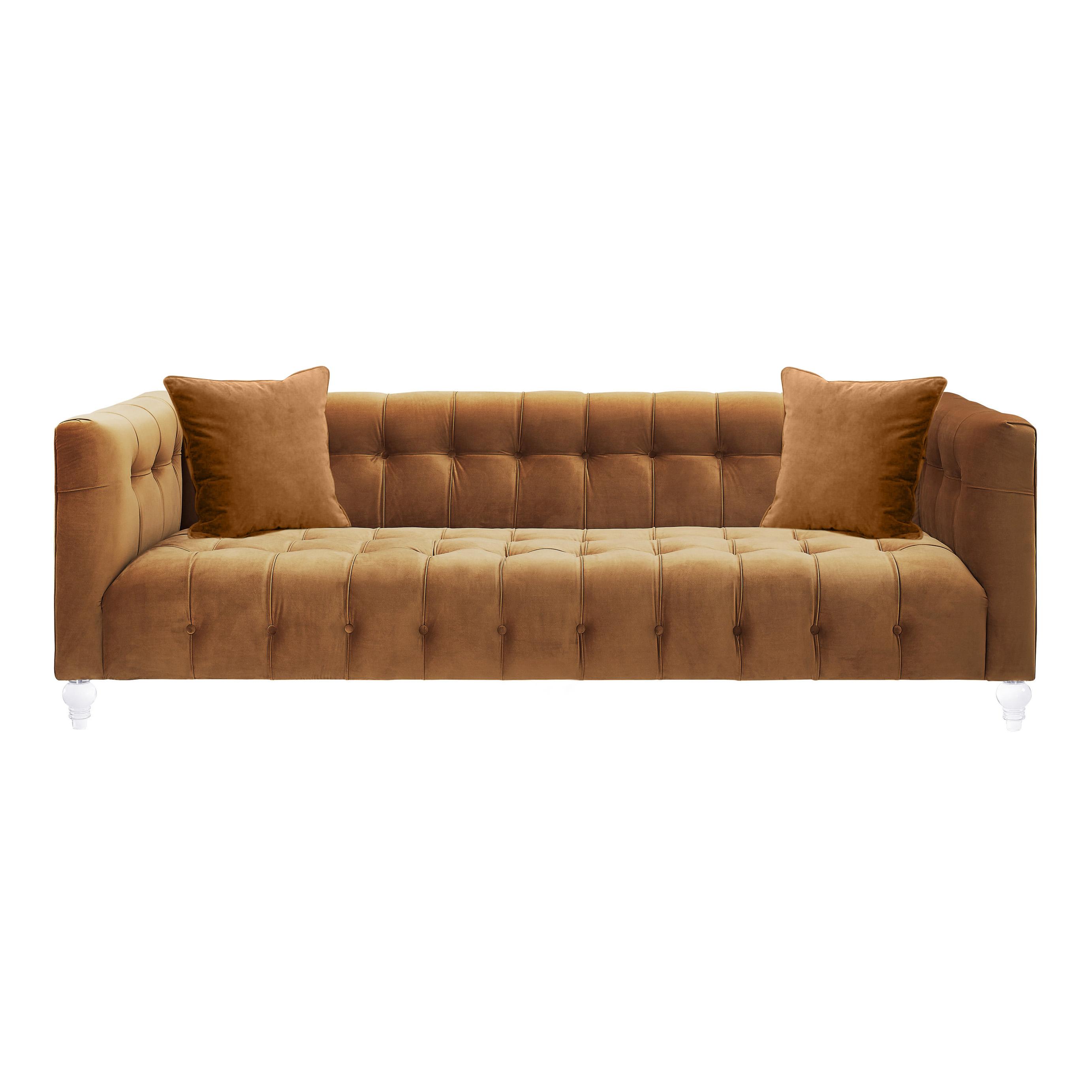 Tov Furniture Sofas - Bea Cognac Velvet Sofa