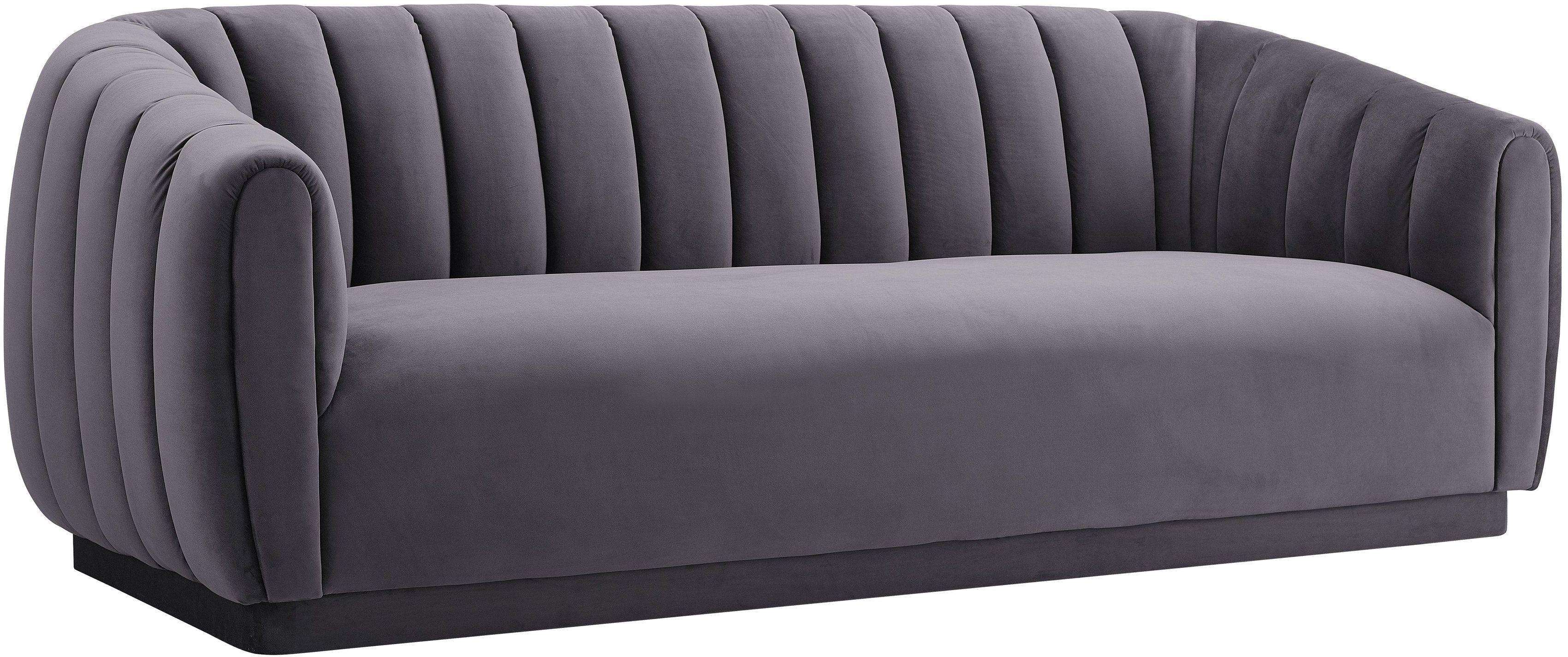 Tov Furniture Sofas - Arno Grey Velvet Sofa