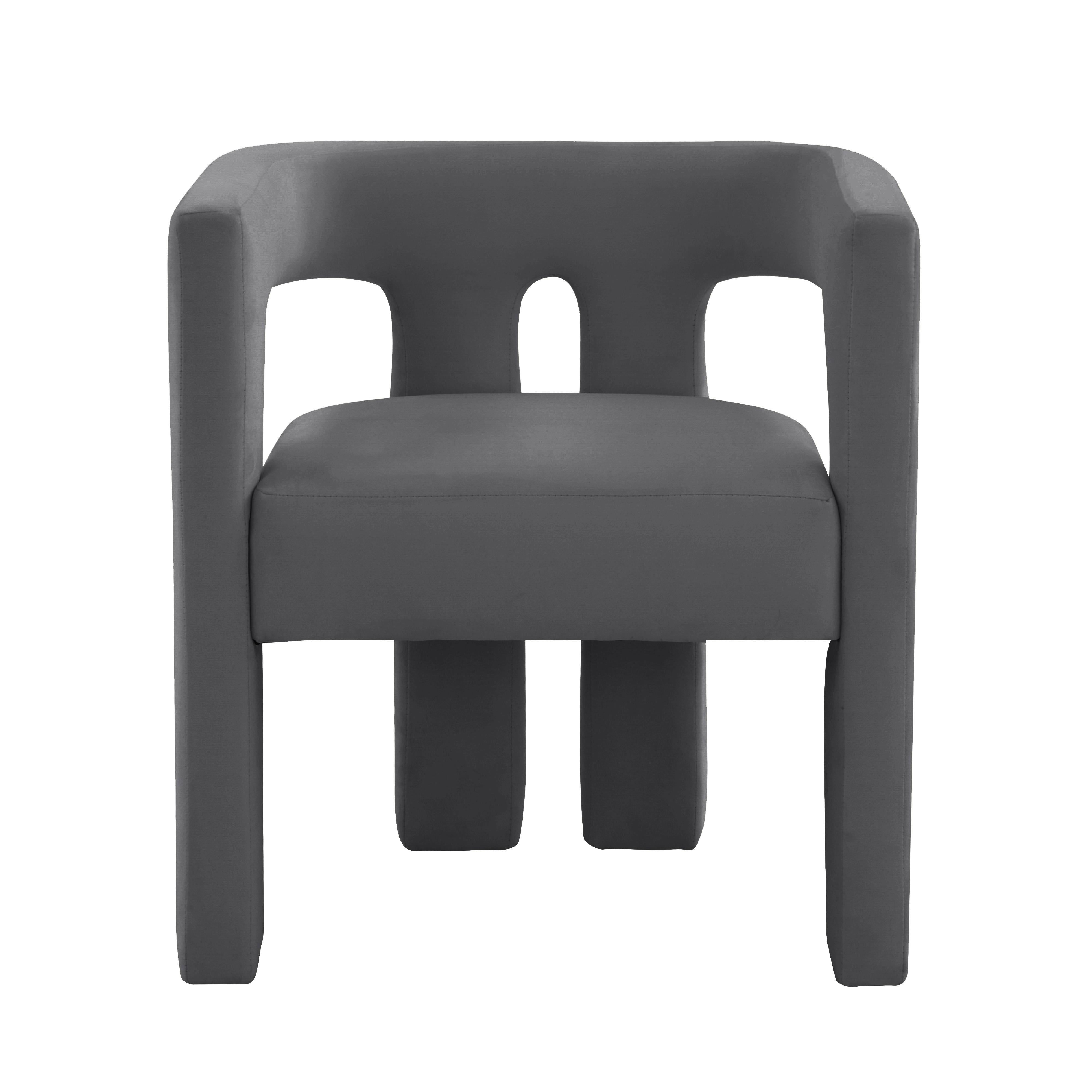 Tov Furniture Accent Chairs - Sloane Dark Grey Velvet Chair