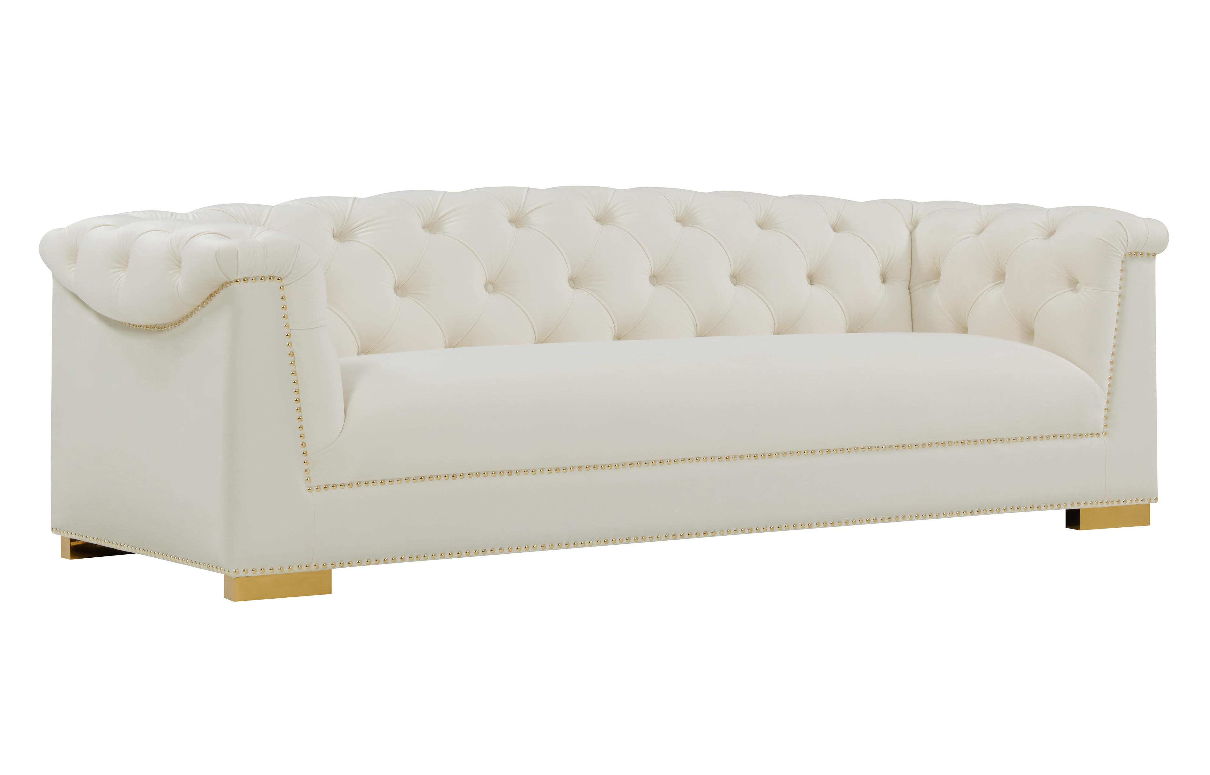 Tov Furniture Sofas - Farah Cream Velvet Sofa
