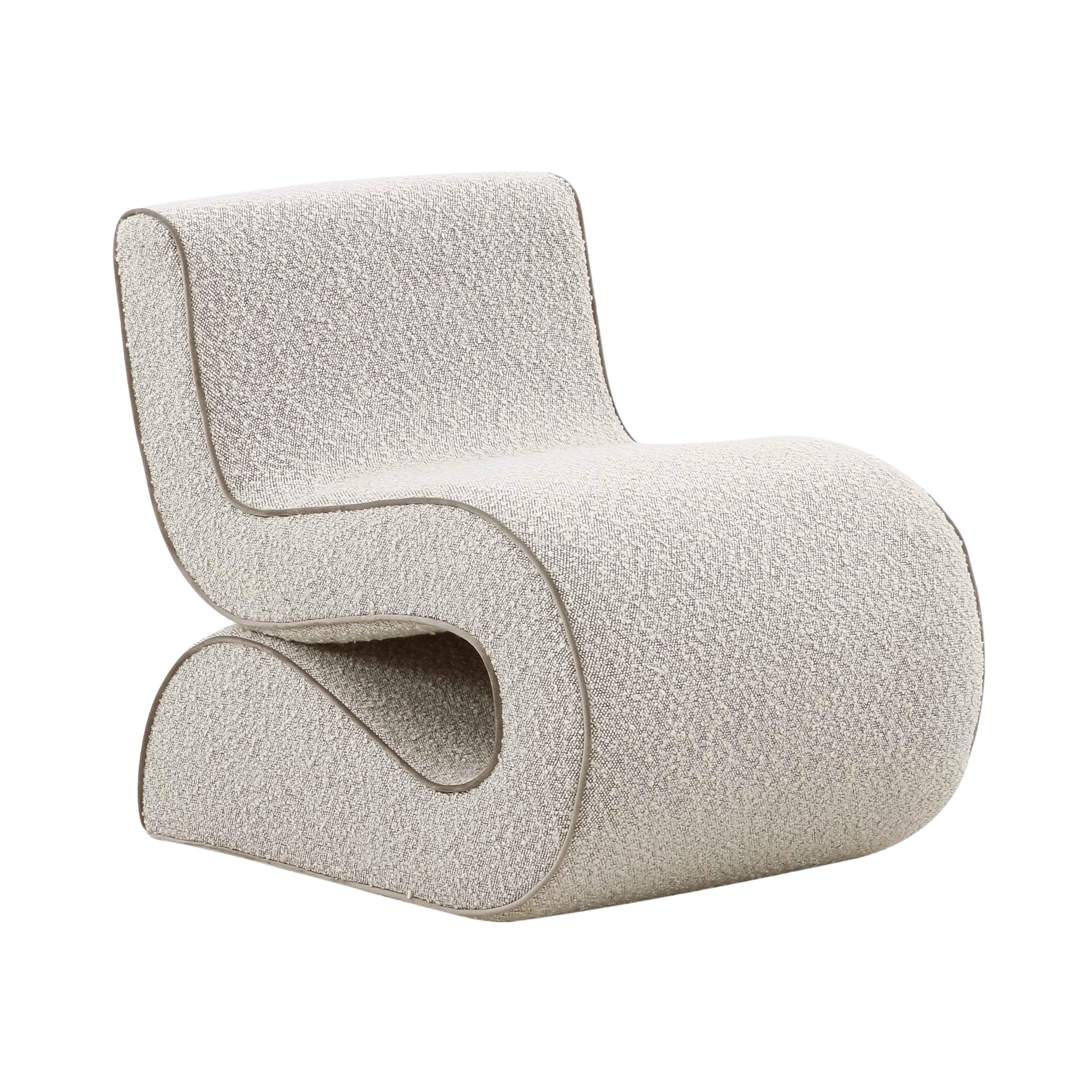 Tov Furniture Accent Chairs - Senna Speckled Grey Boucle Accent Chair