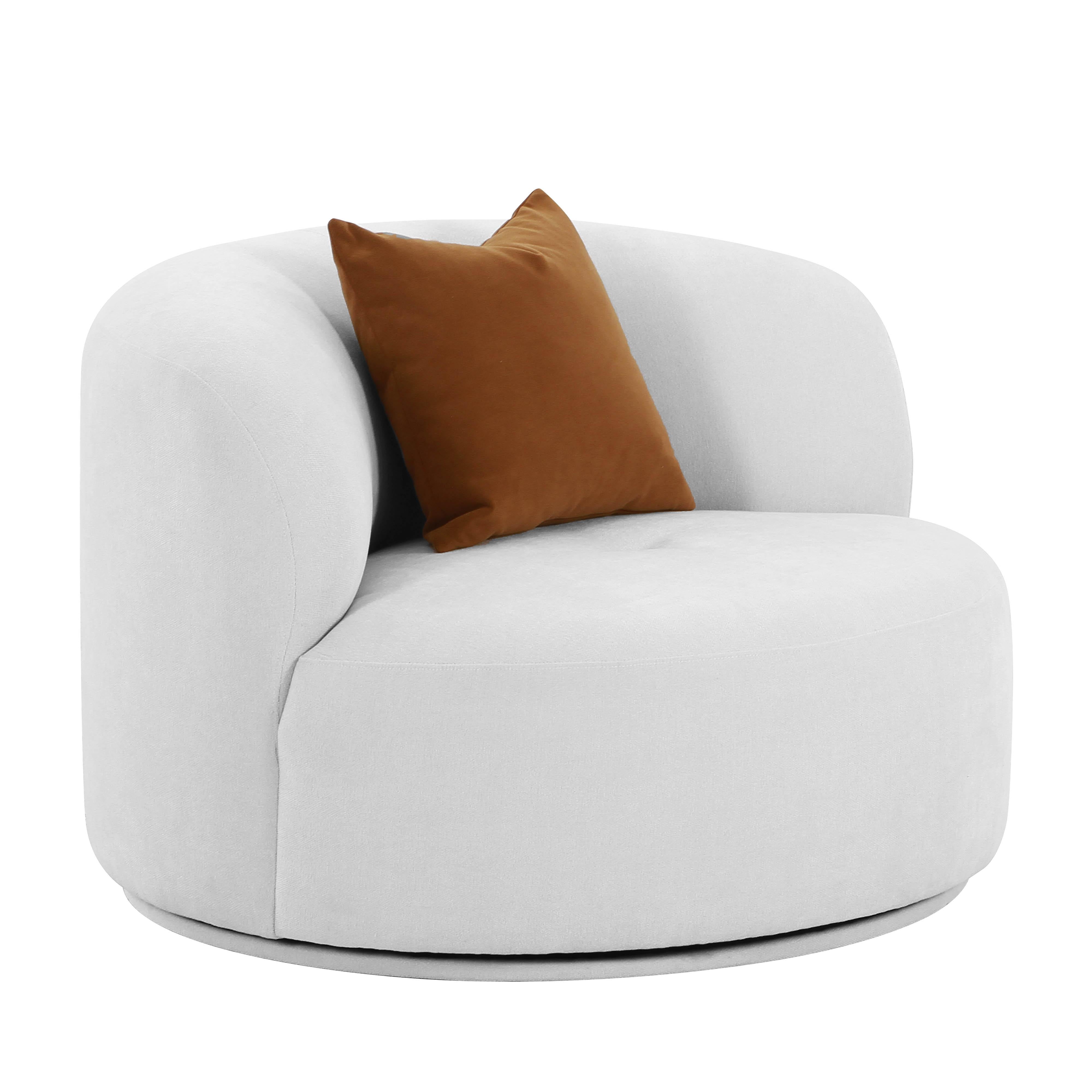 Tov Furniture Accent Chairs - Fickle Grey Velvet Swivel Chair