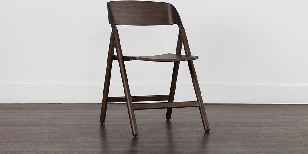 SUNPAN Dining Chairs - Ronny Folding Dining Chair - Walnut (Set of 2)