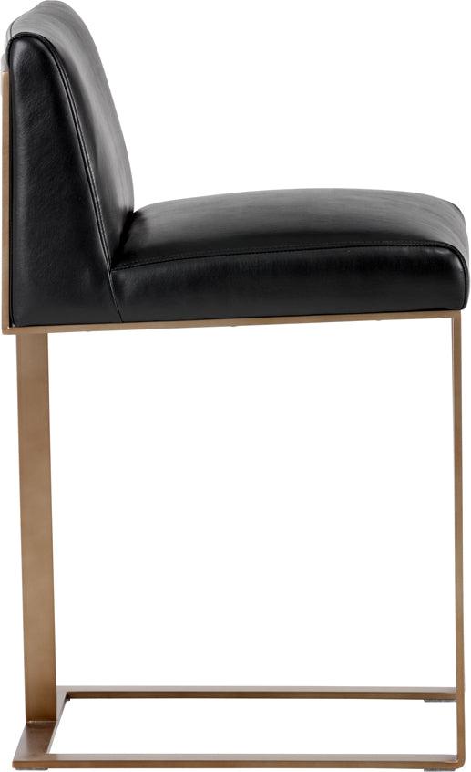 SUNPAN Barstools - Dean Counter Stool - Antique Brass - Cantina Black