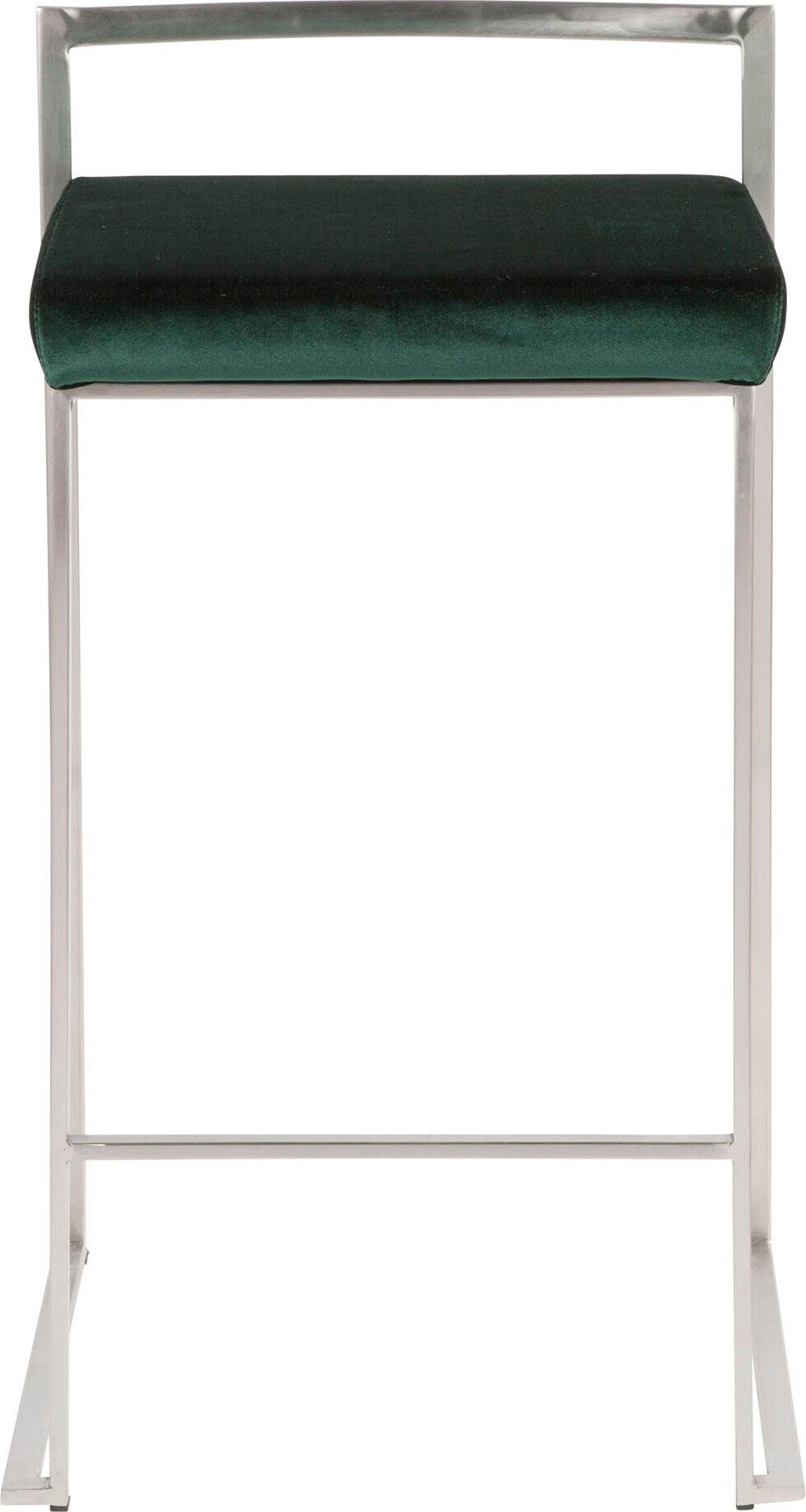 Lumisource Barstools - Fuji Stacker Counter Stool & Green (Set of 2)