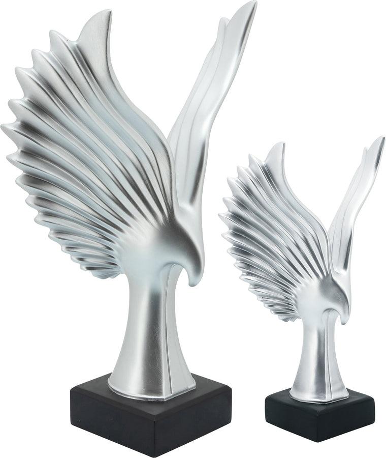 Sagebrook Home Decorative Objects - Resin 14"H Eagle Table Accent, Silver