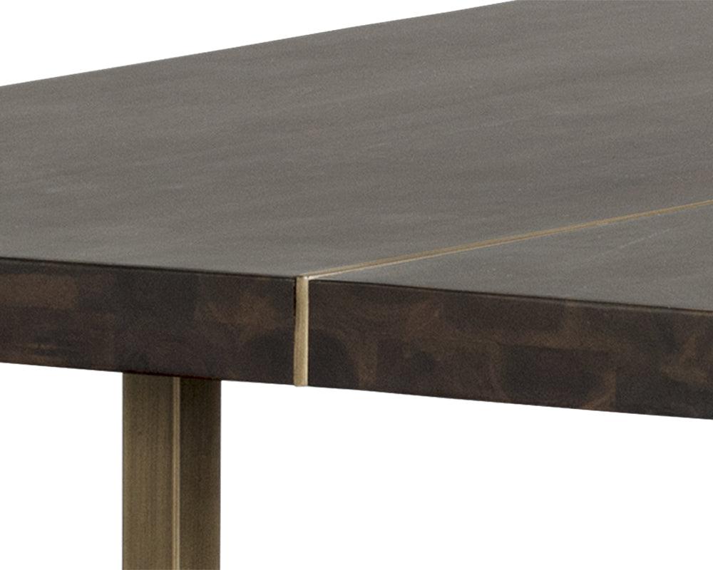 SUNPAN Dining Tables - Donnelly Dining Table - Antique Brass - Dark Mango - 95" Brown