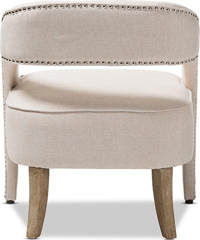 Wholesale Interiors Accent Chairs - Floriane Modern And Contemporary Beige Fabric Upholstered Lounge Chair