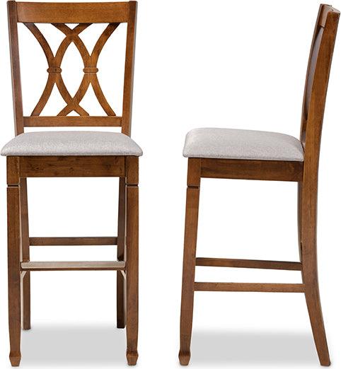 Wholesale Interiors Barstools - Calista Bar Stool Gray & Walnut (Set of 2)
