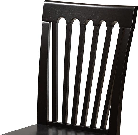 Wholesale Interiors Dining Sets - Erion Dark Brown Finished Wood 7-Piece Dining Set