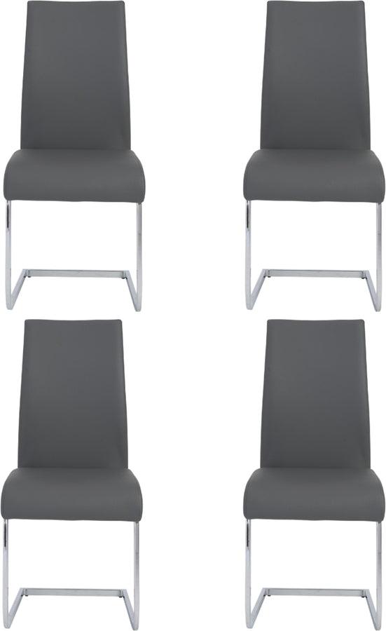 Euro Style Dining Chairs - Epifania Dining Chair in Gray with Chrome Legs - Set of 4