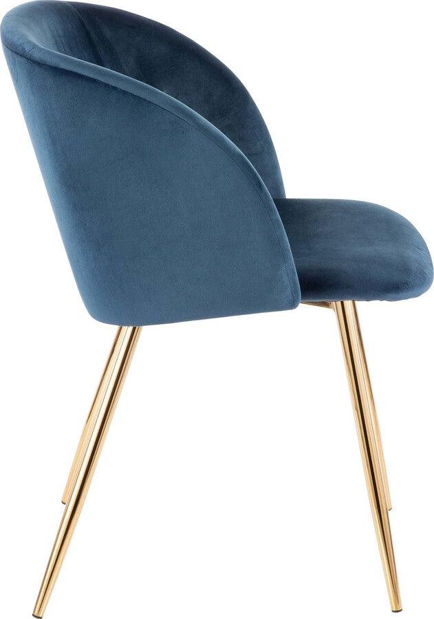 Lumisource Living Room Sets - Fran Chair 32" Gold Legs & Blue Velvet (Set of 2)