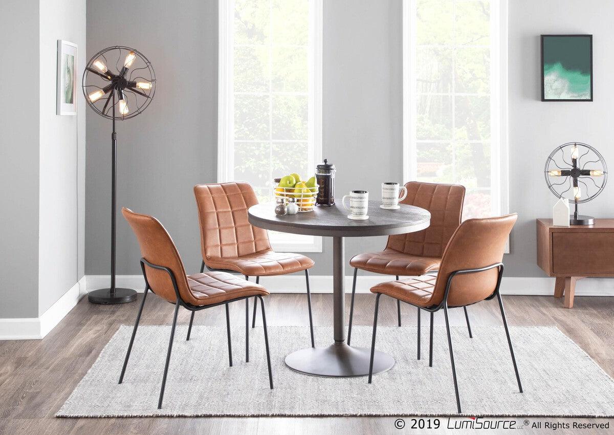 Lumisource Dining Tables - Dakota Industrial Dining Table in Antique Metal and Espresso Wood-Pressed Grain Bamboo