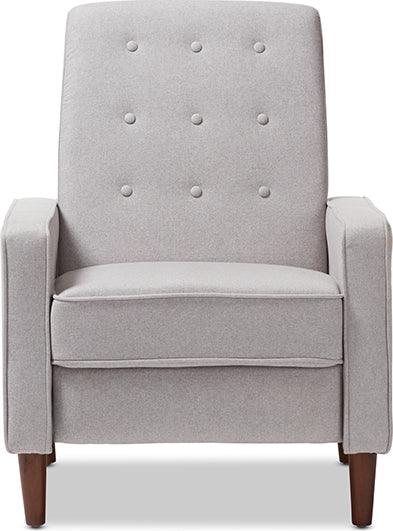 Wholesale Interiors Accent Chairs - Mathias Mid-century Modern Light Grey Fabric Upholstered Lounge Chair