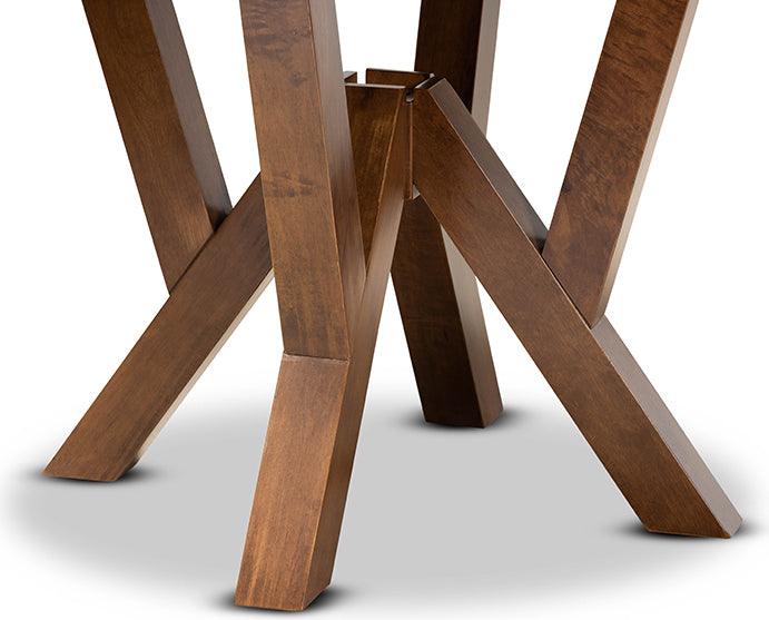 Wholesale Interiors Dining Tables - Irene Walnut Brown Finished 35-Inch-Wide Round Wood Dining Table