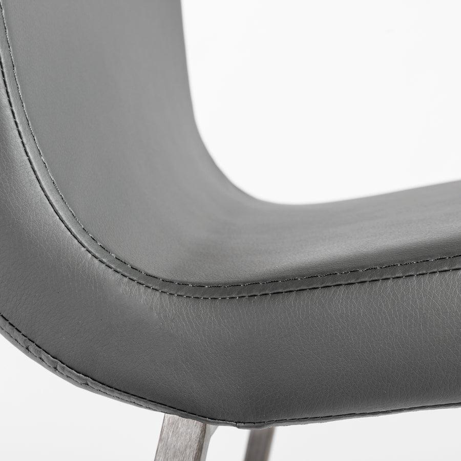 Euro Style Barstools - Scott Counter Stool in Gray and Brushed Stainless Steel - Set of 2