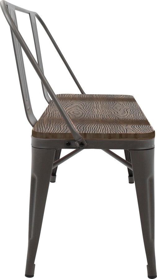 Lumisource Benches - Oregon Industrial-Farmhouse Bench in Antique and Espresso