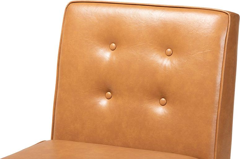 Wholesale Interiors Dining Chairs - Arvid Mid-Century Dining Chair Tan & walnut brown