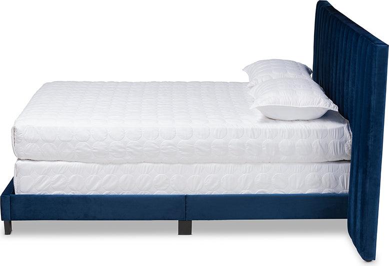 Wholesale Interiors Beds - Fiorenza King Bed Navy Blue & Black