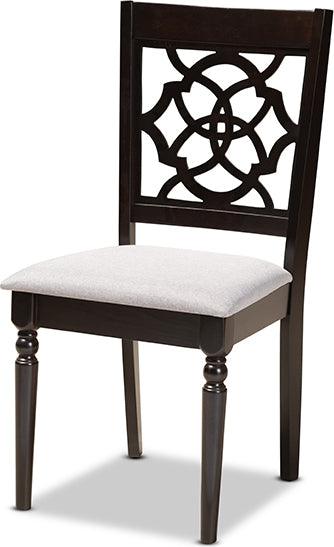 Wholesale Interiors Dining Sets - Eliza Grey Fabric Upholstered and Walnut Brown Finished Wood 5-Piece Dining Set
