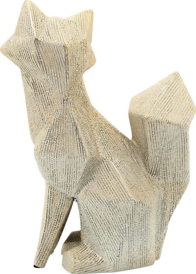 Sagebrook Home Decorative Objects - Cer, 10" Beaded Fox Figurine, Champagne