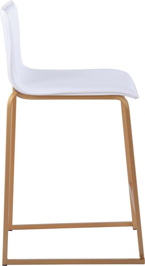 Lumisource Barstools - Mara 26" Counter Stool In Gold Metal & White Faux Leather (Set of 2)