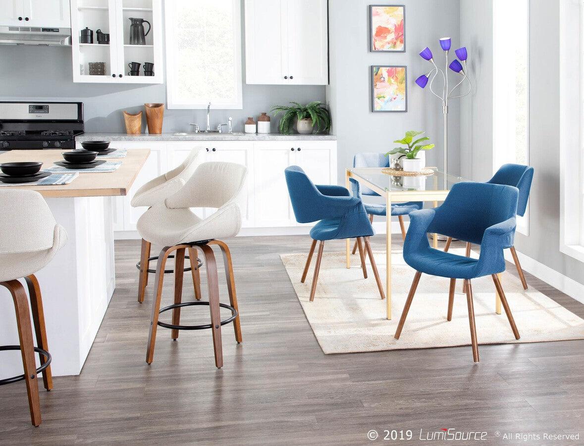 Lumisource Dining Chairs - Vintage Flair Chair 33" Walnut & Blue
