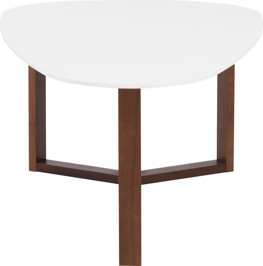 Euro Style Coffee Tables - Morty Coffee Table Matte White & Dark Walnut