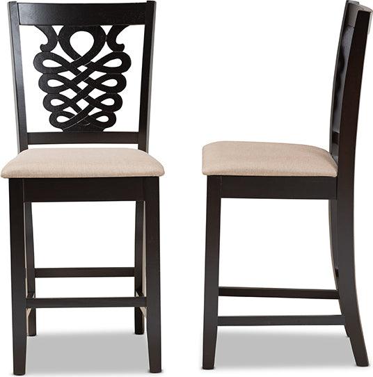 Wholesale Interiors Barstools - Gervais Counter Stool Sand & Dark Brown (Set of 2)
