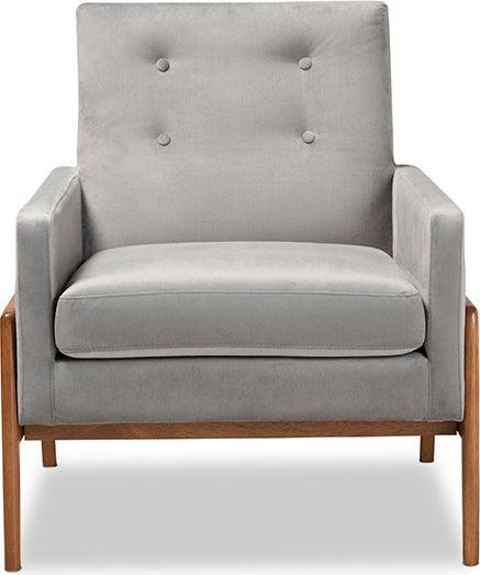 Wholesale Interiors Accent Chairs - Perris 29.1" Accent Chair Gray & Walnut Brown
