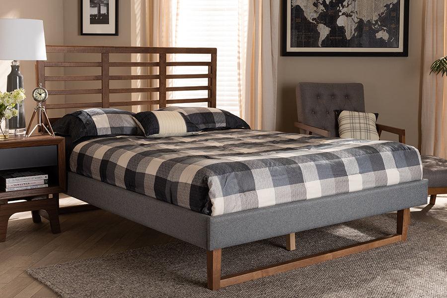 Wholesale Interiors Beds - Rina King Bed Dark Gray & Ash walnut