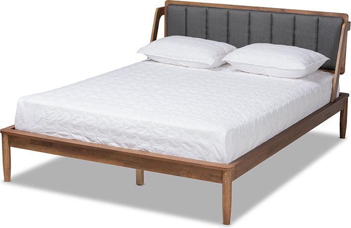 Wholesale Interiors Beds - Helsa Full Bed Dark Gray & Walnut