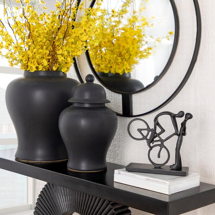 Sagebrook Home Decorative Objects - Metal 10"H Cyclist Kissing, Black