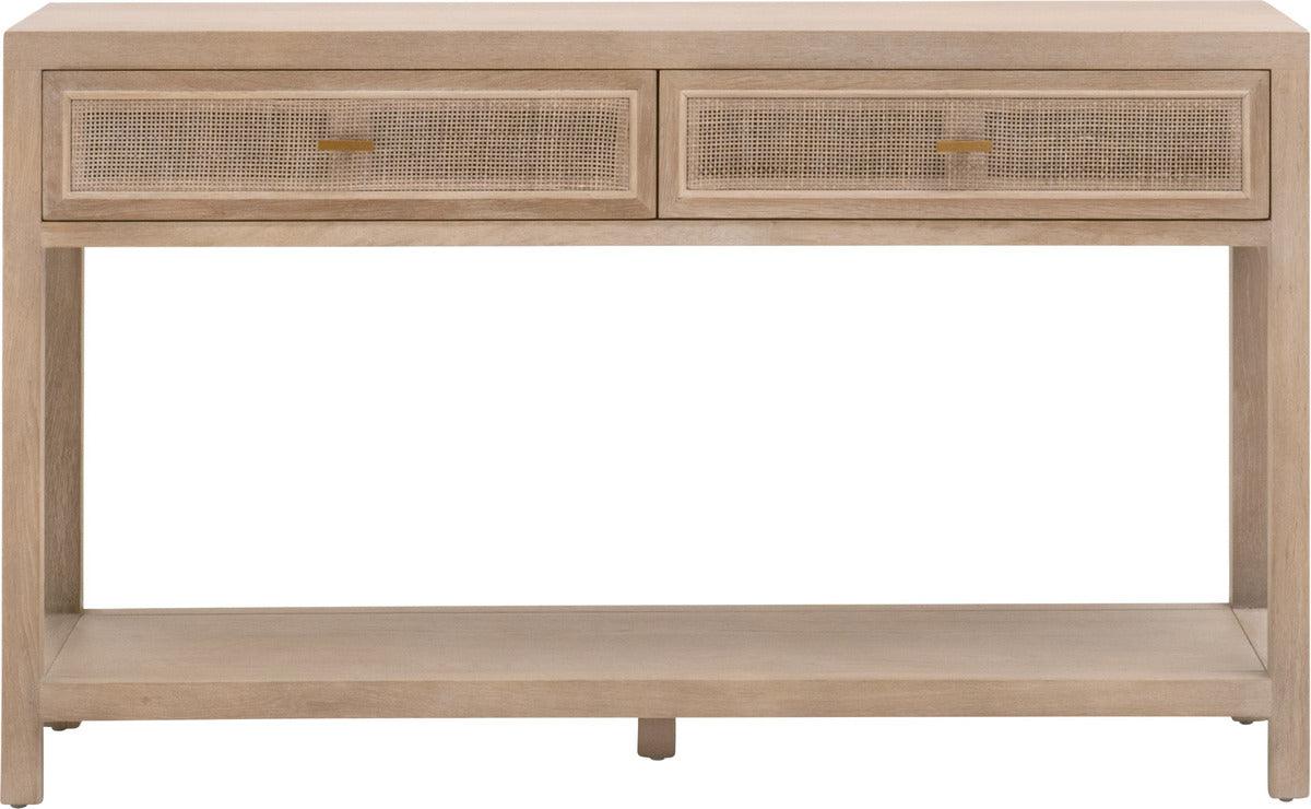 Essentials For Living Consoles - Cane 2-Drawer Entry Console Smoke Gray Oak