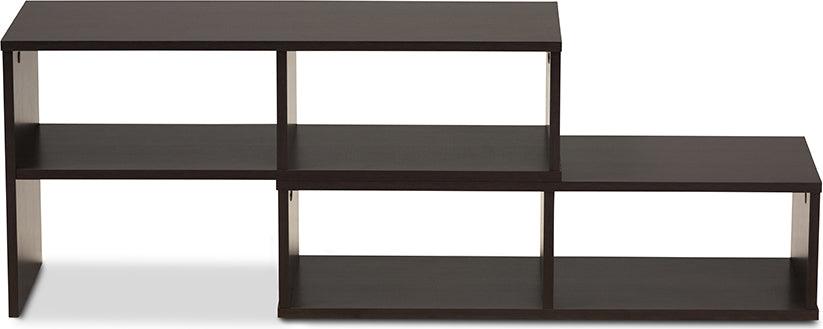 Wholesale Interiors TV & Media Units - Andor Modern and Contemporary Dark Brown Finished Adjustable 2-Piece Wood TV Stand Dark Brown