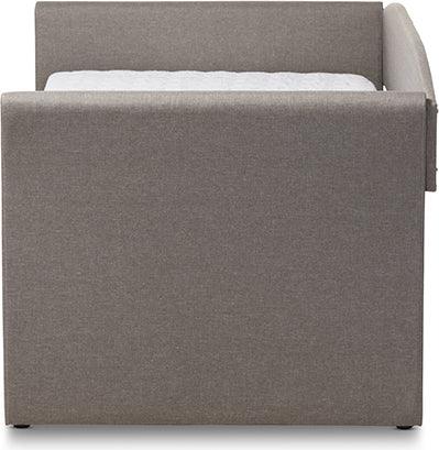 Wholesale Interiors Daybeds - Camino Modern and Contemporary Grey Fabric Upholstered Daybed with Guest Trundle Bed