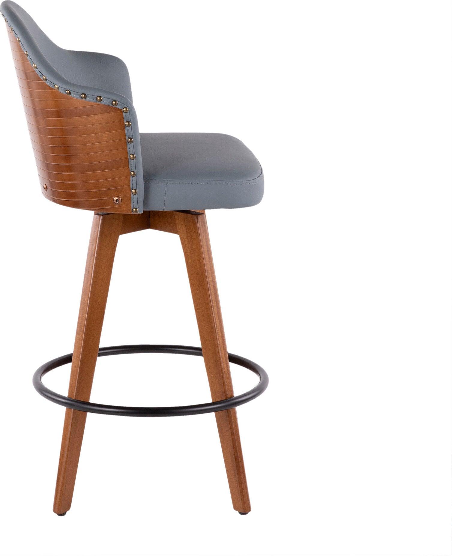 Lumisource Barstools - Ahoy Counter Stool Walnut & Gray