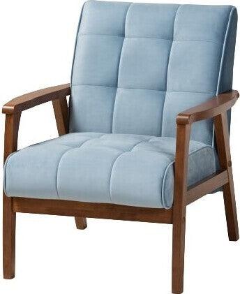 Wholesale Interiors Accent Chairs - Asta Armchair Light Blue & Walnut