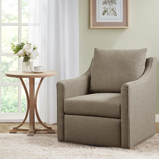 Olliix.com Accent Chairs - Swivel Armchair Taupe