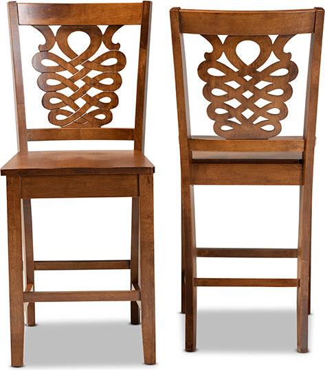 Wholesale Interiors Barstools - Gervais Counter Stool Walnut Brown (Set of 2)